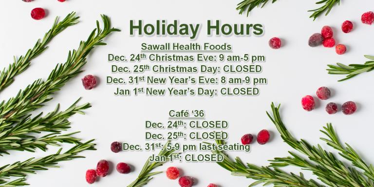 Holiday hours schedule